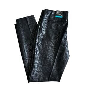 ALFANI Women's Snake Skin Print Skinny Leg Pants Size 6 Black NEW